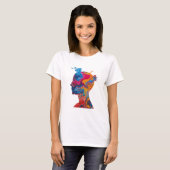 Fluid Paint Waves & Abstract Head – Women’s Basic  T-shirt (Voorkant volledig)