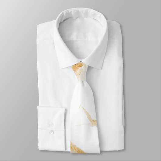 Fluid Swirl Marbre Beige crème Cravate (Attaché)
