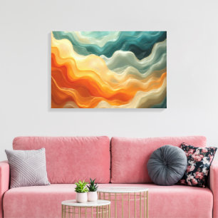 Fluid Wave Abstract Canvas Afdruk