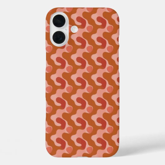 Fluid Waves in Sinaasappel & Roze Case-Mate iPhone Case (Achterkant)