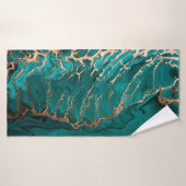 Fluide acrylique. Fluide vert foncé en oc abstrait (Serviette de bain)