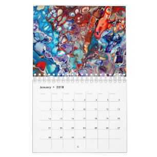 Fluide Acrylique Peintures Abstraites Calendrier d