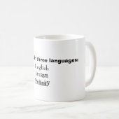 Fluide dans la tasse de trois langues (Devant droit)