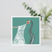 Fluide dans les fleurs blanches Carte d'art de mod (Debout devant)