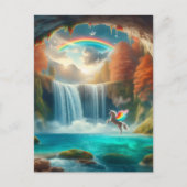 Fluisteren van Fantasy: Eenhoorn's Cascade in de h Briefkaart (Voorkant)