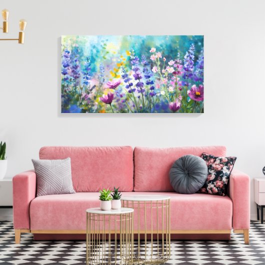Fluisteren van Wildflower Symphony Canvas Print (Insitu (Woonkamer))