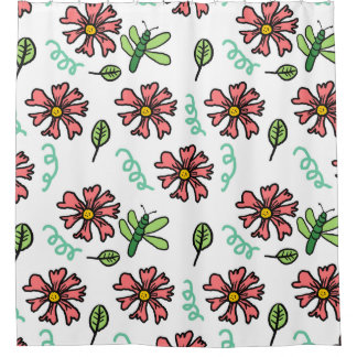Fluisterende bloemblaadjes Douchegordijnen