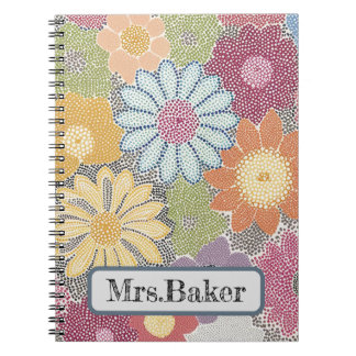 Fluisterende Bloemen Ingewikkelde Dot Art Floral D Notitieboek