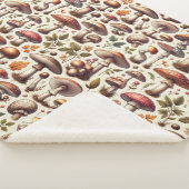 Fluisterende Bossen: Naadloze paddenstoelenpatroon Sherpa Deken (3/4)