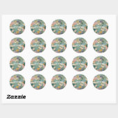 Fluisterende Pastel Gingko Ronde Sticker (Vel)