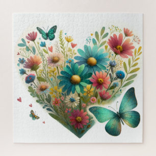 Fluisterende Wildflower Vlinders Botanisch Legpuzzel