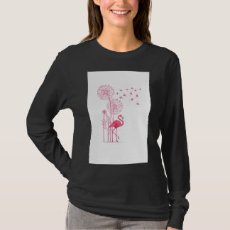 Fluistering van Roze Dromen – Flamingo & Paardenbl T-shirt