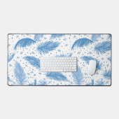 Fluisteringen in Blauw: Luchtig Patroon Bureaumat (Keyboard & Muis)