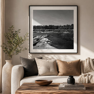 Fluisteringen van de James River Zwart en Wit Foto Afdruk