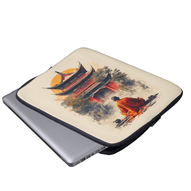 Fluisteringen van de Pagode Laptop Sleeve (Voorkant onderkant)