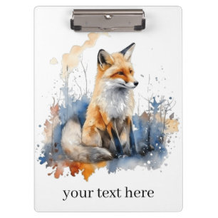 Fluisteringen van de Wilde Vos in Aquarel, op maat Klembord