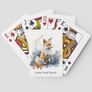 Fluisteringen van de Wilde Vos in Aquarel, op maat Pokerkaarten