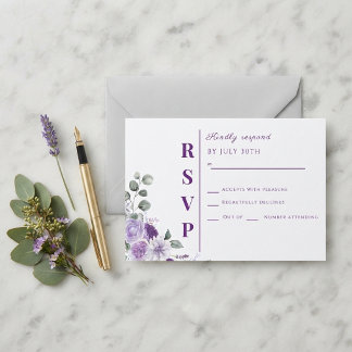 Fluisteringen van Lavendel: Elegantie in Bloei RSVP Kaartje