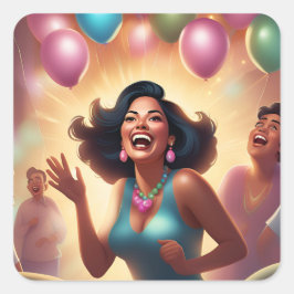 Fluisteringen van vreugde vierkante sticker