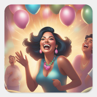 Fluisteringen van vreugde vierkante sticker