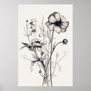 Fluisteringen van wilde bloemen poster