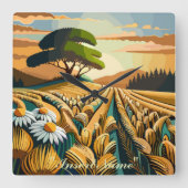 fluistertarwe vierkante klok (Voorkant)