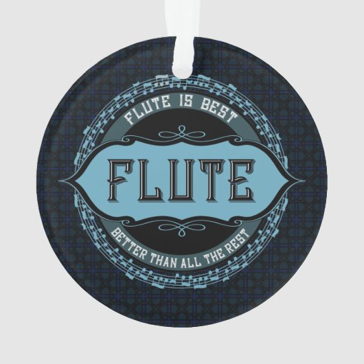 Fluit Beste Muziek Nota Cirkel Ornament (achterkant)