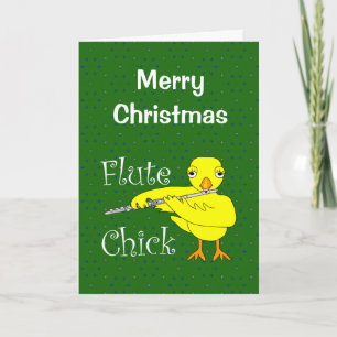 Fluit Chick Tekst Kerstmis Kaart