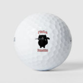Fluit Fanatic Black Cat Funny Golfballen (Voorkant)