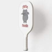 Fluit Fantic Roze Grijze Kat Grappig Pickleball Paddle (Links)