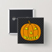 Fluit Halloween Pompoen Vierkante Button 5,1 Cm (Voorkant /achterkant)