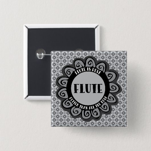 Fluit is het beste vierkante button 5,1 cm (Voorkant /achterkant)