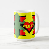 Fluit over hart koffiemok (Voorkant rechts)