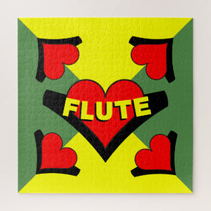 Fluit over hart legpuzzel