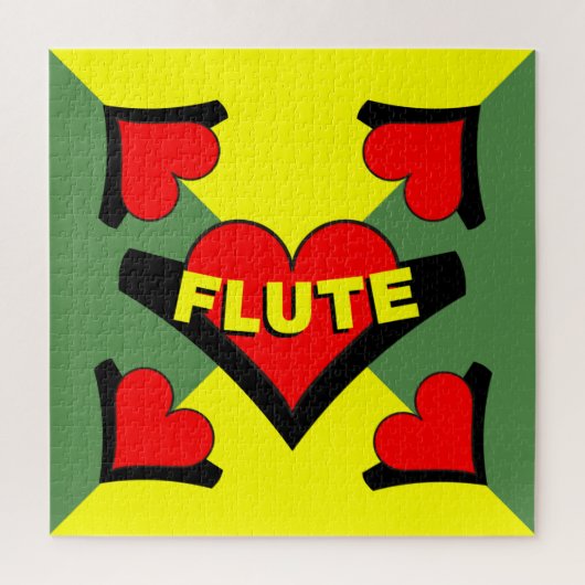 Fluit over hart legpuzzel (Verticaal)