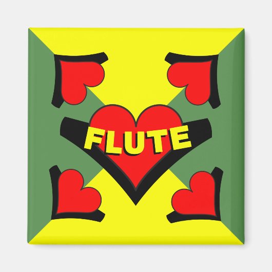 Fluit over hart magneet (Voorkant)