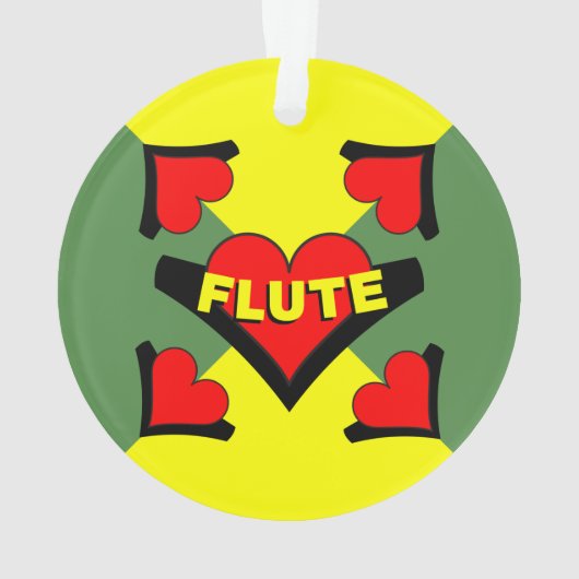 Fluit over hart ornament (achterkant)