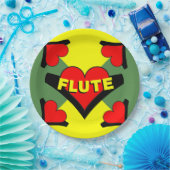 Fluit over hart papieren bordje (Feest)