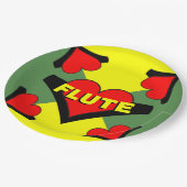 Fluit over hart papieren bordje (Gekanteld)