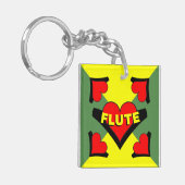 Fluit over hart sleutelhanger (Voorkant Links)