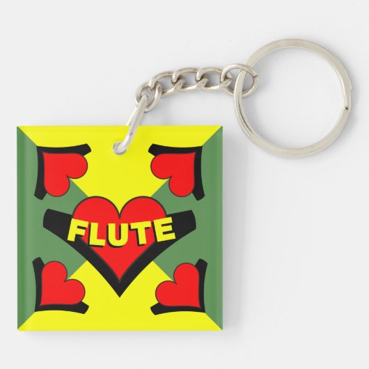 Fluit over hart sleutelhanger (Achterkant)