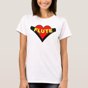 Fluit over hart t-shirt