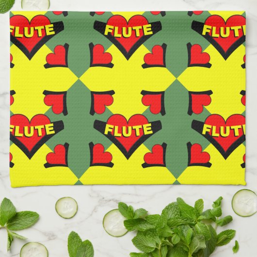 Fluit over hart theedoek (Gevouwen)