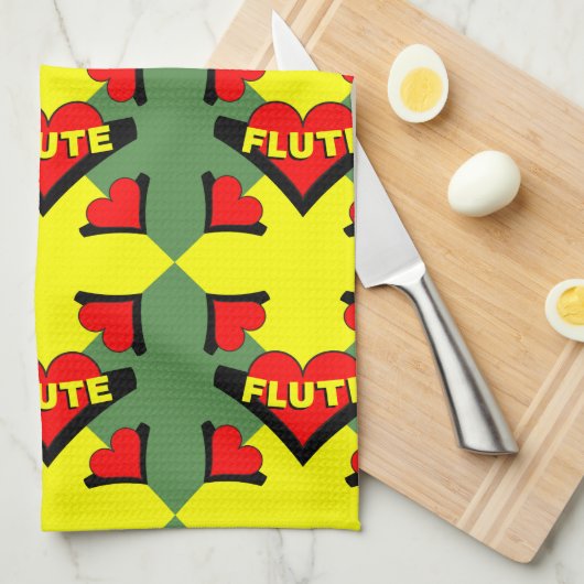 Fluit over hart theedoek (Quarter Fold)