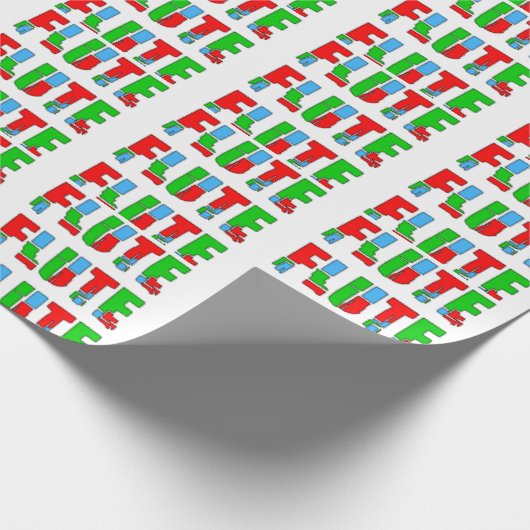 Fluit Patchwork Tekst wrapping papier (Hoek)