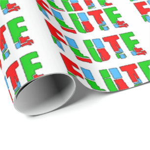 Fluit Patchwork Tekst wrapping papier