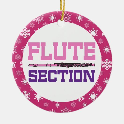 Fluit Section Band Music-kerstcadeau Keramisch Ornament (Voorkant)
