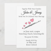 Fluitbruiloft uitnodiging fluitist muzikanten (Voorkant / Achterkant)