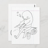 fluiten, fluiten en drinken van bier briefkaart (Voorkant / Achterkant)