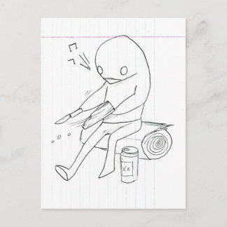 fluiten, fluiten en drinken van bier briefkaart